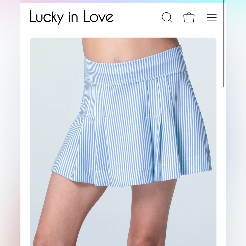 Lucky in Love Blue and White Skirt